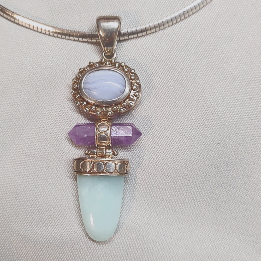 Unique Sterling Silver Gemstone Pendant